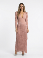 Clara | Vestido elegante de flecos con mangas