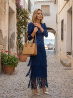 Clara | Vestido elegante de flecos con mangas