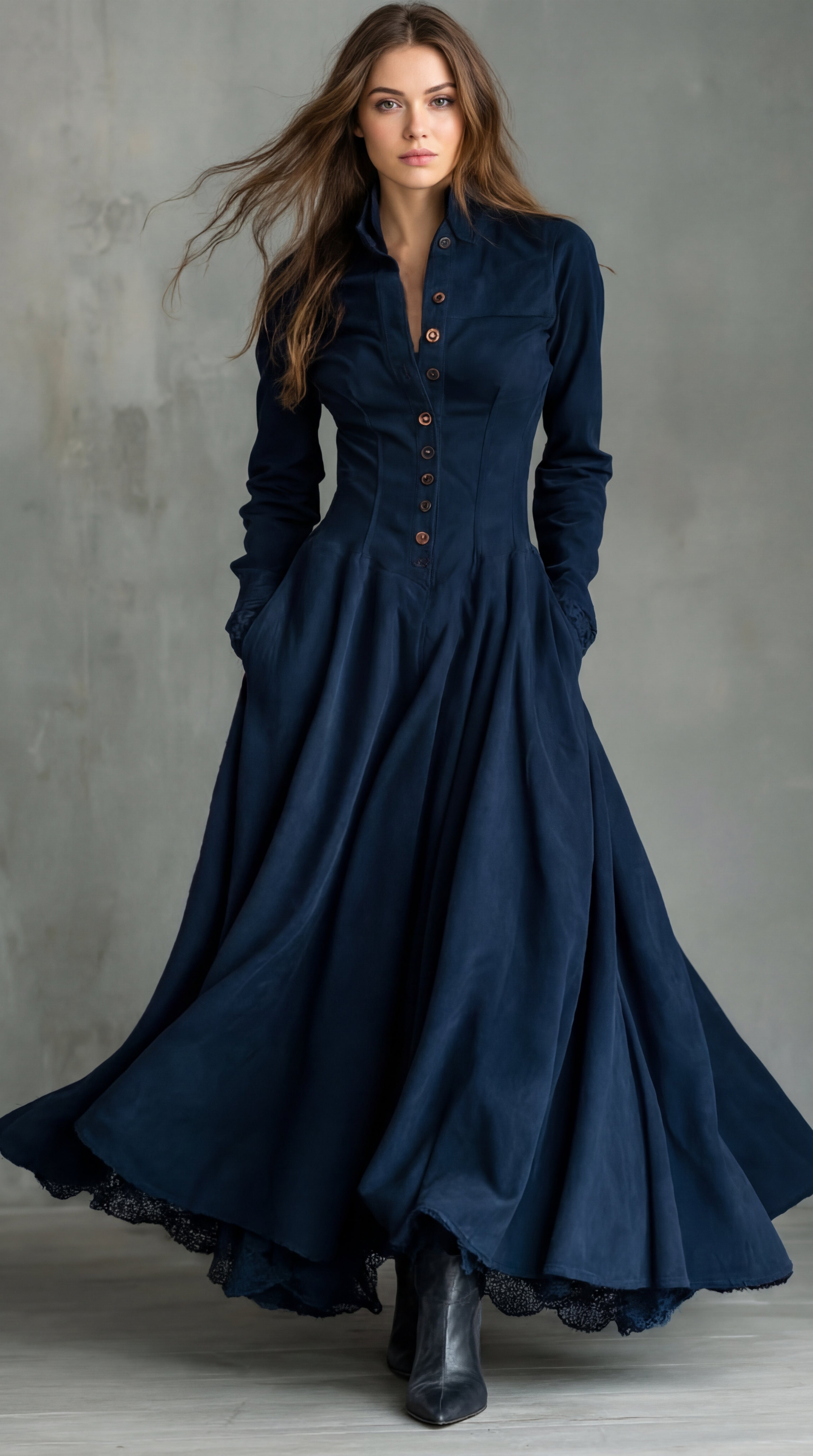 Seraphina | Vestido Maxi Abotonado Couture