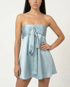 Vestido "Aguamarina"  Mini Satinado