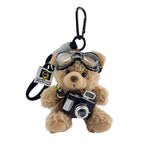 Charm de Peluche de Oso Fotógrafo para Bolso
