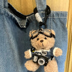 Charm de Peluche de Oso Fotógrafo para Bolso