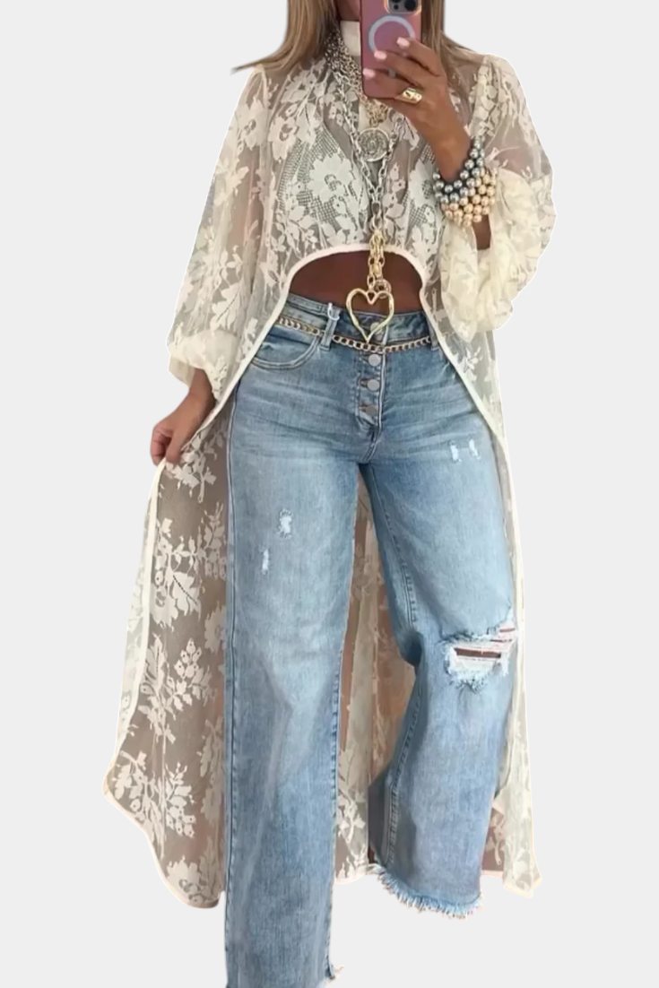 Blusa Maxi de Encaje Nyxelle