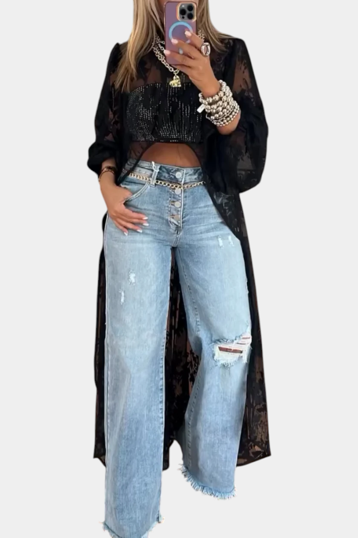 Blusa Maxi de Encaje Nyxelle