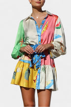 Fallon Vestido Mini Impreso Multi-Color