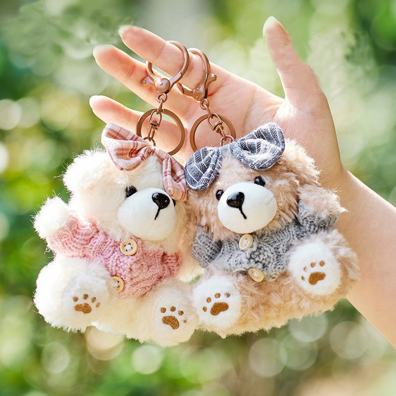 Charm para bolso de oso de peluche con suéter rojo