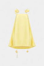 Hedda Vestido Mini Detalle Rosa con Tirantes Espagueti