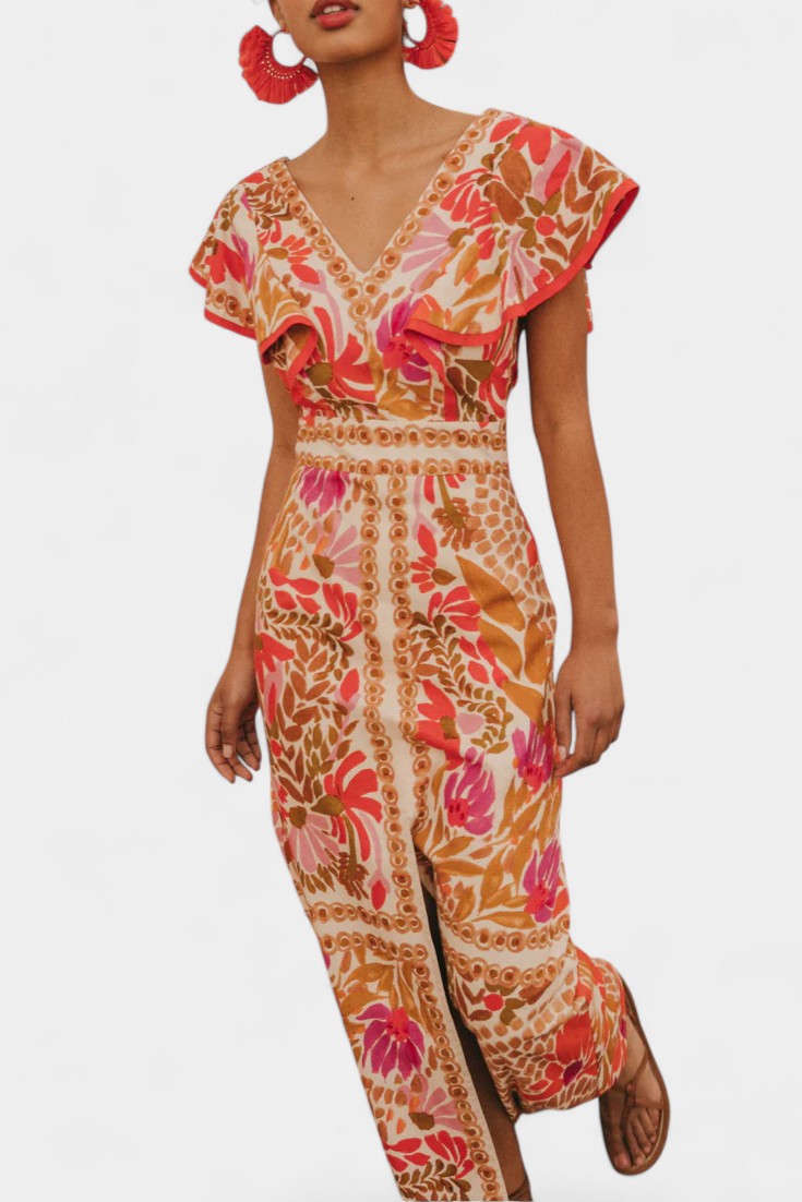 Suzanne Vestido Maxi Floral Vibrante
