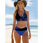 Floral Noir – Bikini con escote y estampado floral