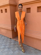 Selena | Vestido Drapeado Ardiente