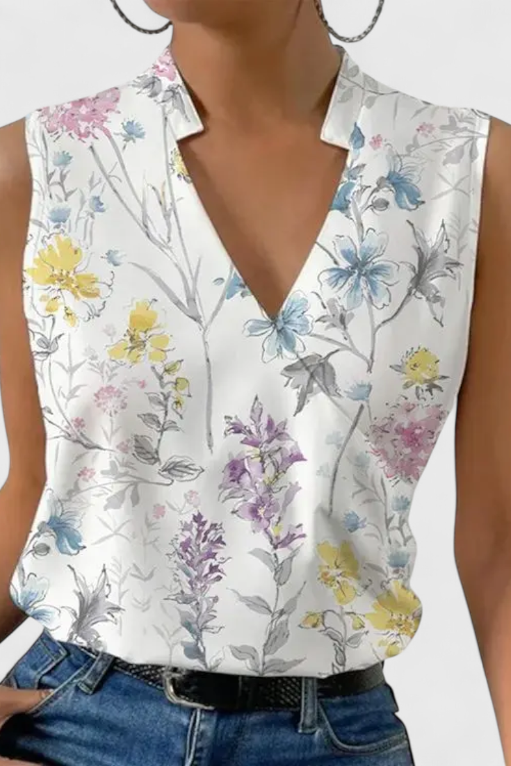 Yariela Blusa Suave de Verano con Escote en V