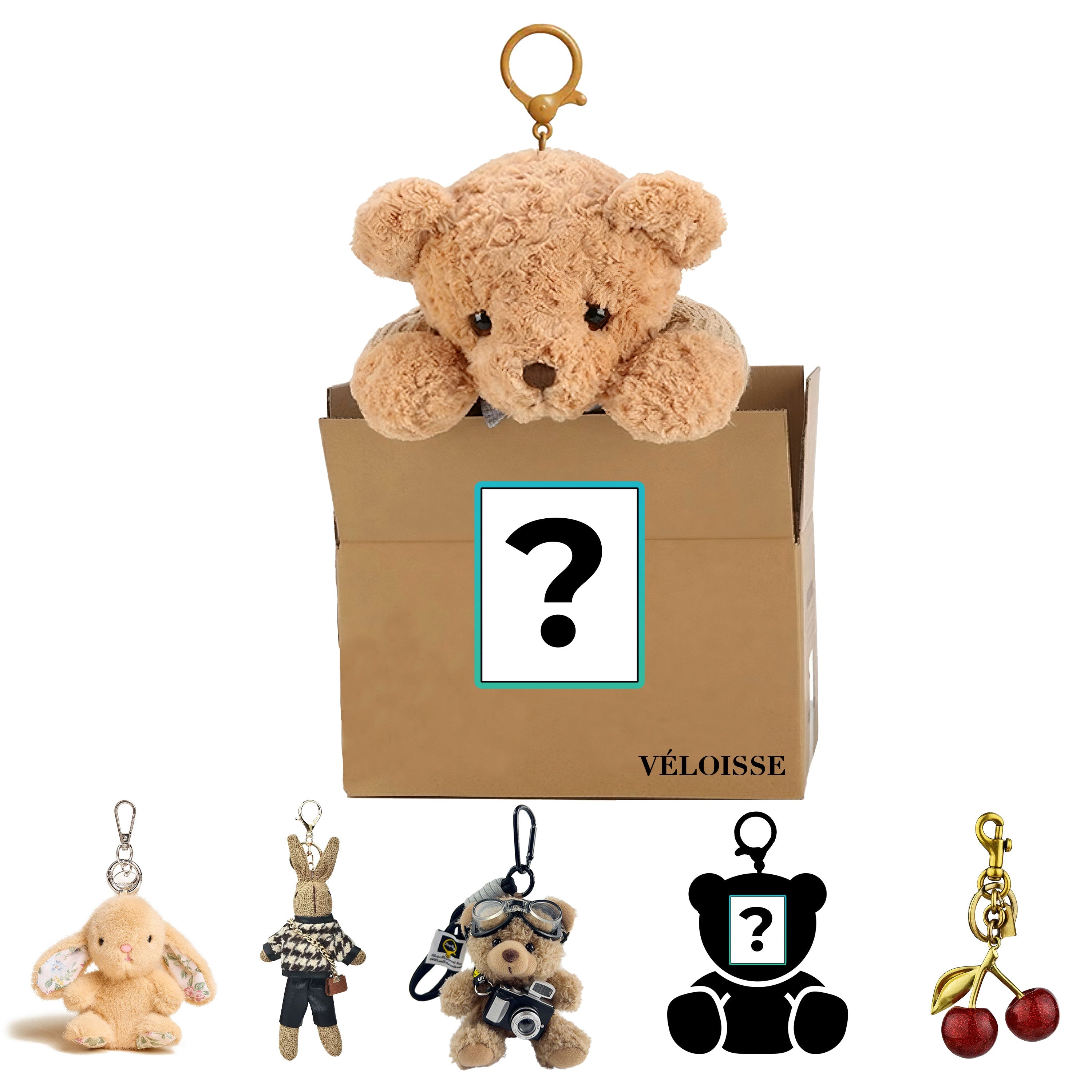 Charm para bolso de oso de peluche con suéter rojo
