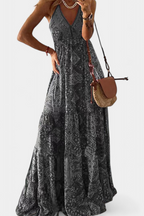 Saira Vestido Vintage con Estampado Floral y Cintura Alta