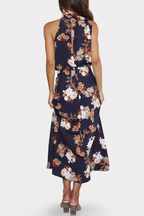 Lisa Vestido Maxi Floral con Cuello Halter y Cintura Elástica