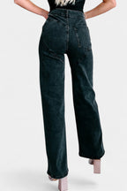 Evian Jeans Ripped Straight-Leg con Rhinestones