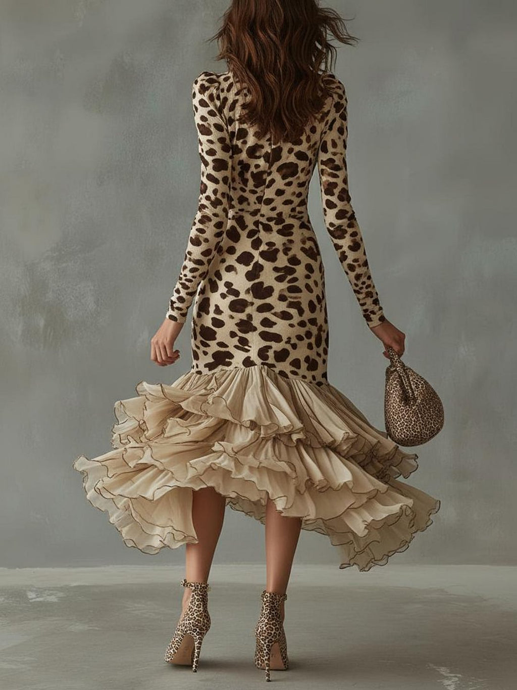 Carmen | Vestido con estampado animal y volantes