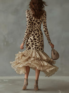 Carmen | Vestido con estampado animal y volantes