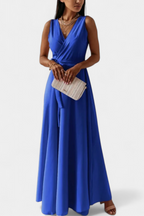 Marla – Vestido Largo de Escote en V y Silueta Fluida