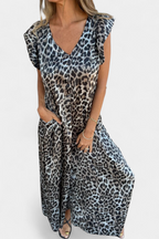 Isela Mono de Cuello en V con Estampado de Leopardo