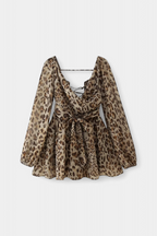 Skylar Vestido Mini con Escote en V y Mangas Ligeras