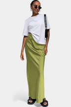 Fable Falda Maxi Utility de Diseño Liso y Estilo Pulido
