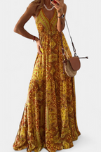 Saira Vestido Vintage con Estampado Floral y Cintura Alta