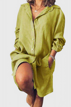 Marlene Vestido Camisa de Lino Longline