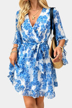 Besa Vestido Mini Floral Impreso con Silueta Fluida