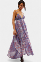Lexa Vestido Boho Floral de Chiffon con Espalda Descubierta