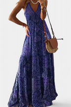 Saira Vestido Vintage con Estampado Floral y Cintura Alta