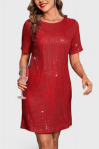 Loreen Vestido Mini con Brillos y Corte Relajado