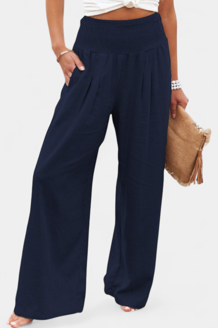 Lexia Pantalón de Algodón y Lino con Corte Fluido y Elegancia Natural