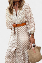 Antonia Vestido Midi con Cintura Ajustable y Botones