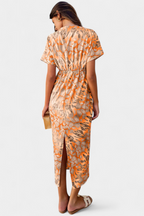 Triana Vestido con Estampado Abstracto y Escote en V