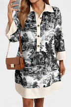 Wilma Vestido Camisero Estampado Paisaje