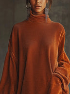 Vestido oversize de pana con flecos