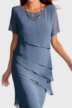 Mia Vestido de Gasa y Algodón con Flecos
