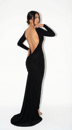 Nerea Backless | Vestido Maxi de Espalda Descubierta y Manga Larga