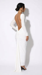 Nerea Backless | Vestido Maxi de Espalda Descubierta y Manga Larga