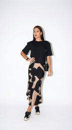 Petra Print | Conjunto Camiseta Crop y Falda Maxi Estampada