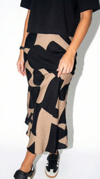 Petra Print | Conjunto Camiseta Crop y Falda Maxi Estampada