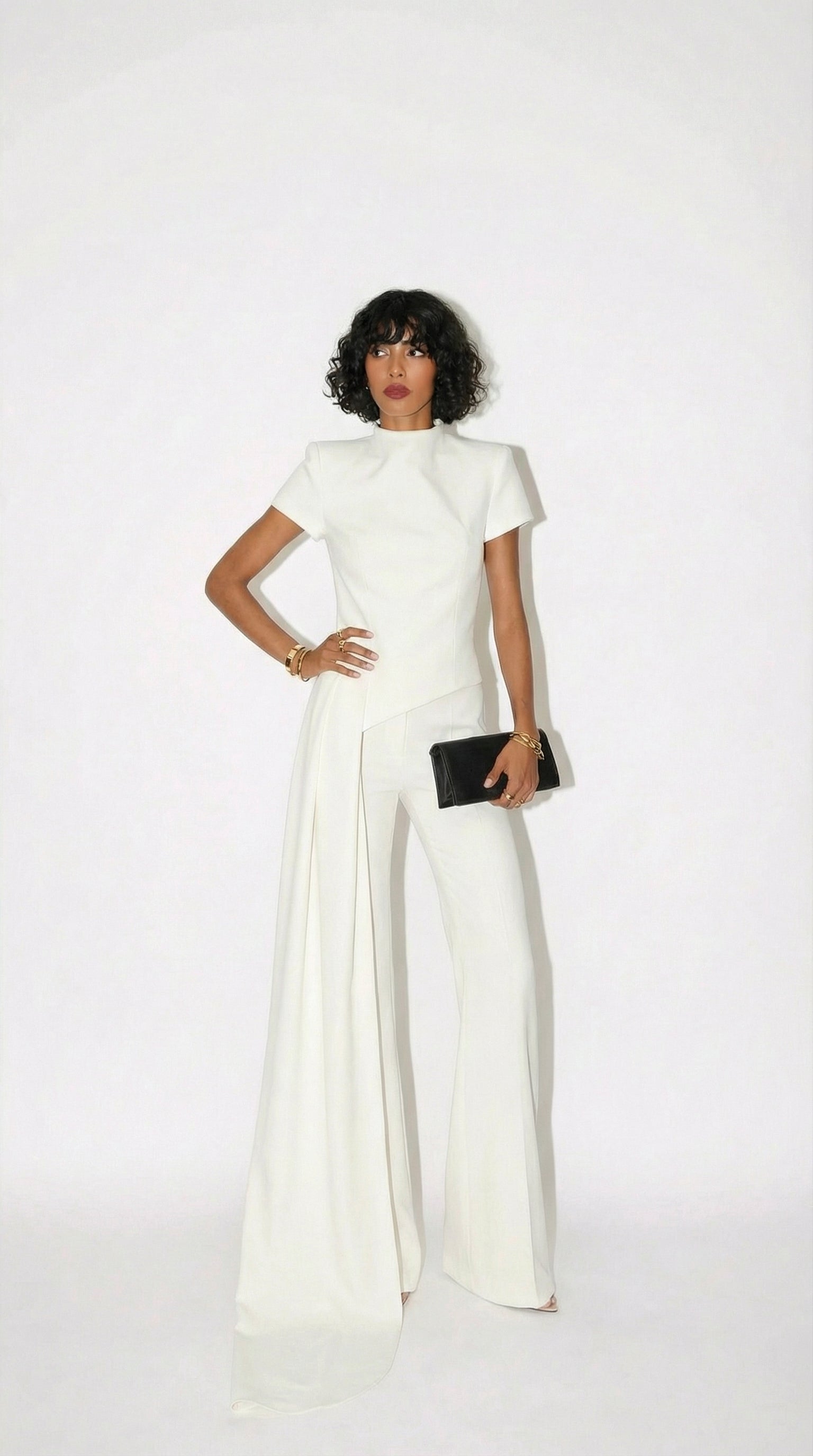 London Asymm | Conjunto Top Asimétrico y Pantalón Palazzo