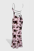 Irina Vestido Deslizante con Estampado Floral y Espalda Descubierta