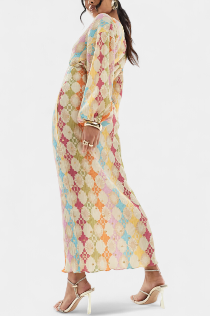 Shanice Vestido Maxi con Estampado Geométrico