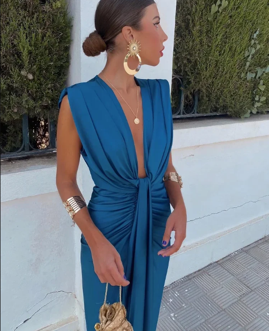 Selena | Vestido Drapeado Ardiente