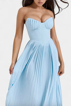 Seraphina Vestido Bustier Plisado Sin Tirantes