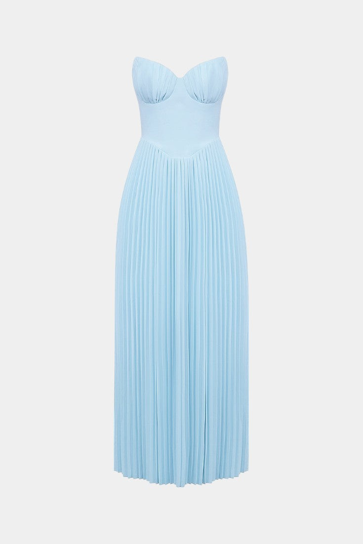 Seraphina Vestido Bustier Plisado Sin Tirantes