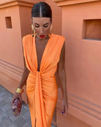 Selena | Vestido Drapeado Ardiente