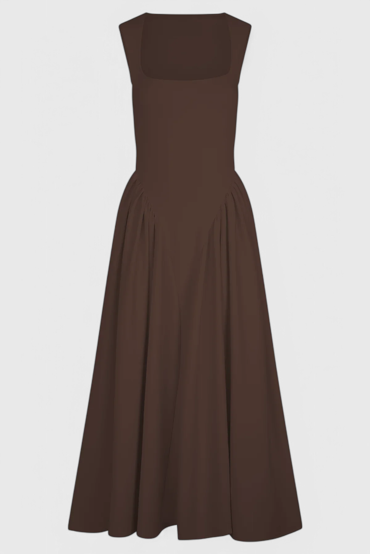 Verona Vestido Midi con Escote Cuadrado