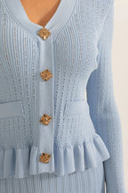 Prudence Conjunto de Vestido Midi de Punto Refinado y Top con Botones